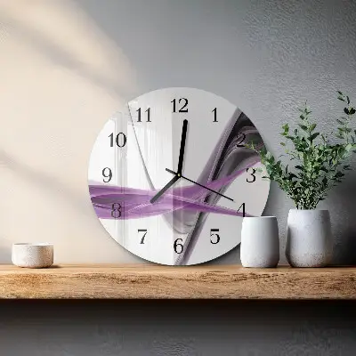 Apvalus laikrodis iš stiklo Abstraktūs dūmai
