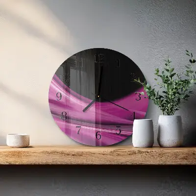 Apvalus laikrodis iš stiklo Abstrakčios linijos