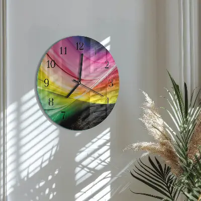 Apvalus laikrodis iš stiklo Abstrakčios linijos