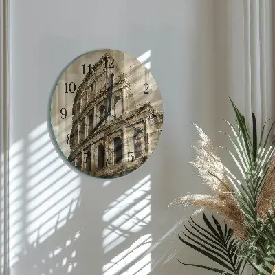 Apvalus sieninis laikrodis Koliziejus sepijos spalvos
