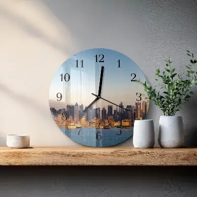 Apvalus laikrodis iš stiklo Horizontas