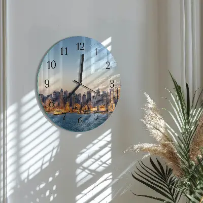 Apvalus laikrodis iš stiklo Horizontas