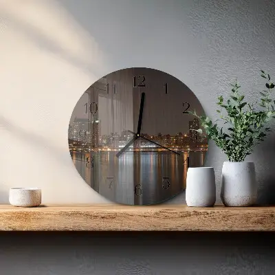 Apvalus laikrodis iš stiklo Horizontas