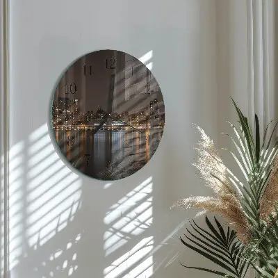 Apvalus laikrodis iš stiklo Horizontas