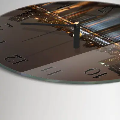 Apvalus laikrodis iš stiklo Horizontas