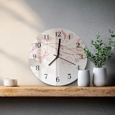 Apvalus laikrodis iš stiklo Floristikos menas