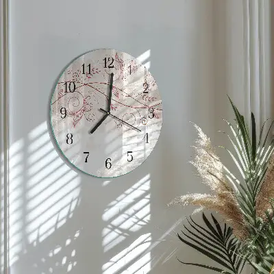 Apvalus laikrodis iš stiklo Floristikos menas
