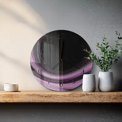 Apvalus laikrodis iš stiklo Abstrakčios linijos