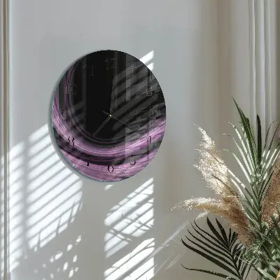 Apvalus laikrodis iš stiklo Abstrakčios linijos