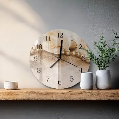 Apvalus sieninis laikrodis Vintažinės rožės sepijos spalvos