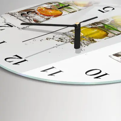 Apvalus laikrodis iš stiklo Vaisių puodeliai