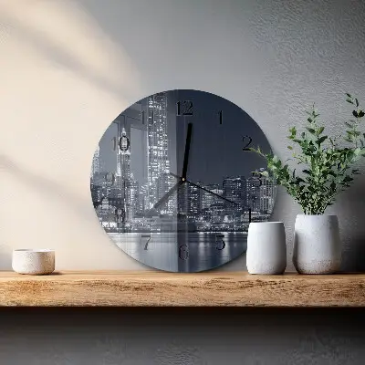 Apvalus laikrodis iš stiklo Horizontas