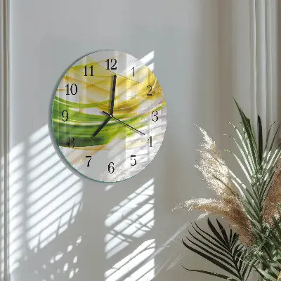 Apvalus laikrodis iš stiklo Abstrakcija