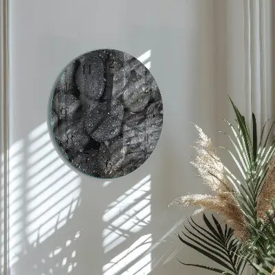 Apvalus laikrodis iš stiklo Akmenų vanduo