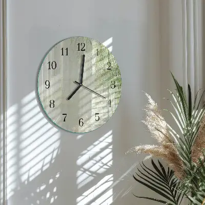 Apvalus laikrodis iš stiklo Bambukas