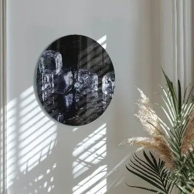 Apvalus laikrodis iš stiklo Ledo kubeliai