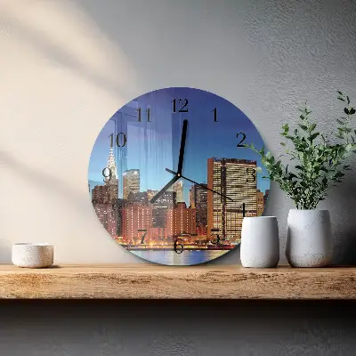 Apvalus laikrodis iš stiklo Horizontas