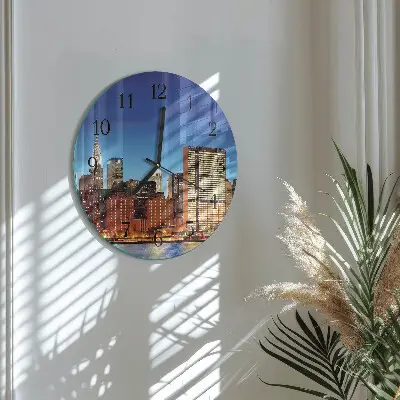 Apvalus laikrodis iš stiklo Horizontas