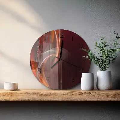 Apvalus laikrodis iš stiklo Abstrakčios linijos