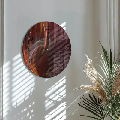 Apvalus laikrodis iš stiklo Abstrakčios linijos