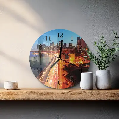 Apvalus laikrodis iš stiklo Horizontas