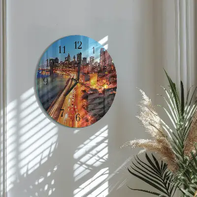 Apvalus laikrodis iš stiklo Horizontas