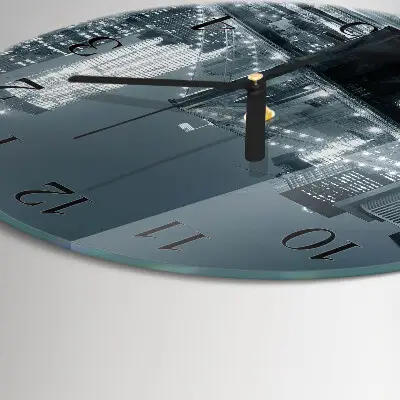 Apvalus laikrodis iš stiklo Horizontalus tiltas