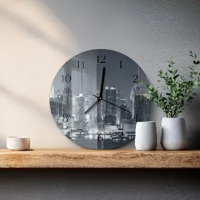 Apvalus laikrodis iš stiklo Naktinis horizontas