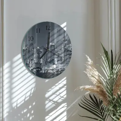 Apvalus laikrodis iš stiklo Naktinis horizontas