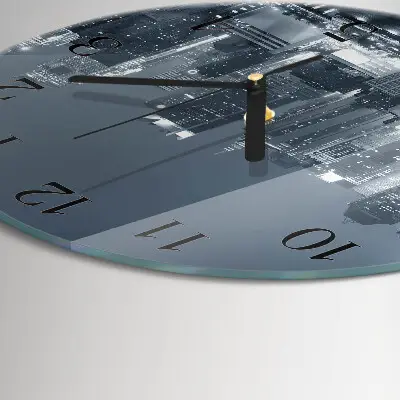 Apvalus laikrodis iš stiklo Naktinis horizontas
