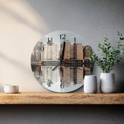 Apvalus laikrodis iš stiklo Horizontas
