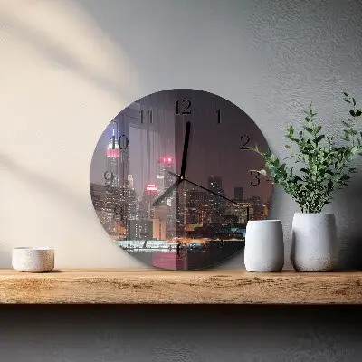 Apvalus laikrodis iš stiklo Horizontas