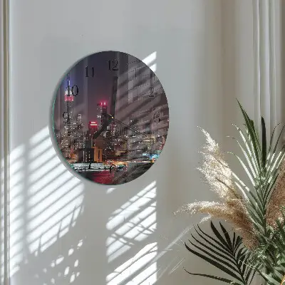 Apvalus laikrodis iš stiklo Horizontas