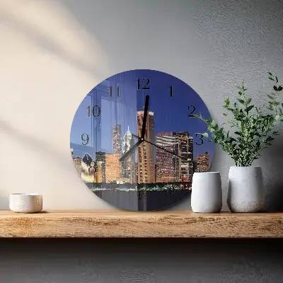 Apvalus laikrodis iš stiklo Horizontas