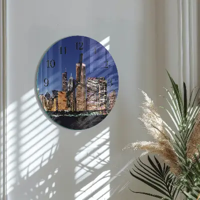 Apvalus laikrodis iš stiklo Horizontas