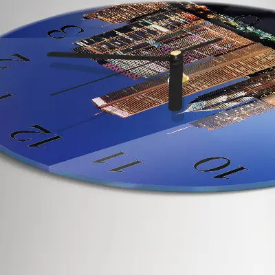 Apvalus laikrodis iš stiklo Horizontas