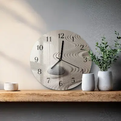 Apvalus laikrodis iš stiklo Akmens smėlis
