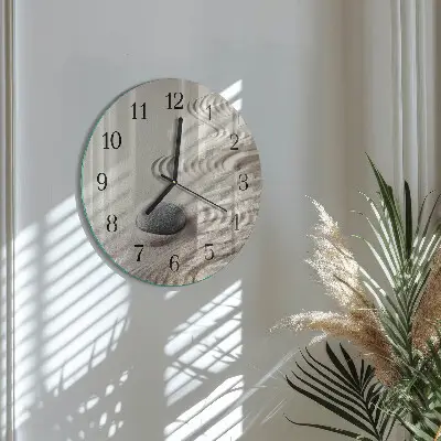 Apvalus laikrodis iš stiklo Akmens smėlis