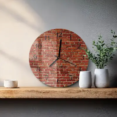 Apvalus laikrodis iš stiklo Plytų siena