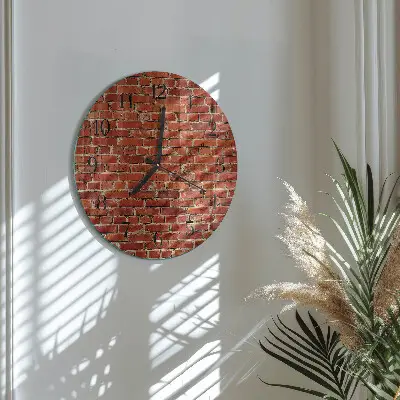 Apvalus laikrodis iš stiklo Plytų siena