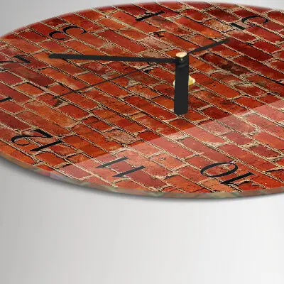 Apvalus laikrodis iš stiklo Plytų siena