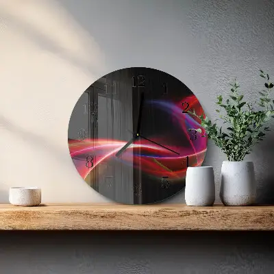 Apvalus laikrodis iš stiklo Abstrakčios linijos