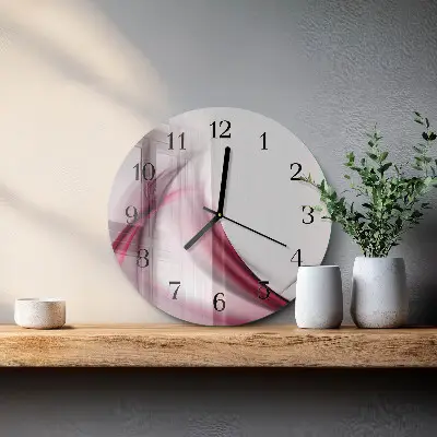 Apvalus laikrodis iš stiklo Abstrakčios linijos