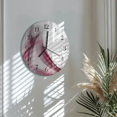Apvalus laikrodis iš stiklo Abstrakčios linijos