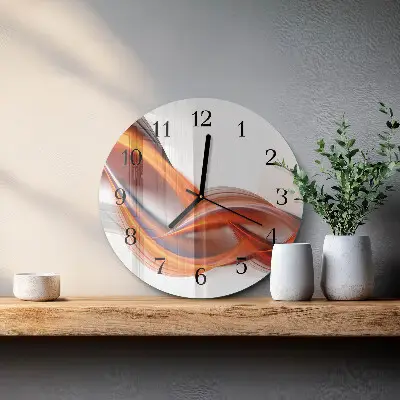 Apvalus laikrodis iš stiklo Abstraktūs dūmai