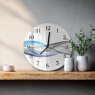 Apvalus laikrodis iš stiklo Abstraktūs dūmai