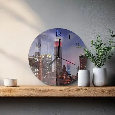 Apvalus laikrodis iš stiklo Horizontas