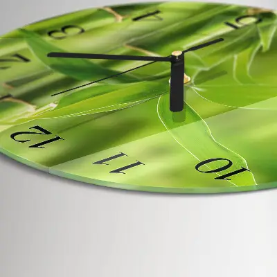 Apvalus laikrodis iš stiklo Bambukas