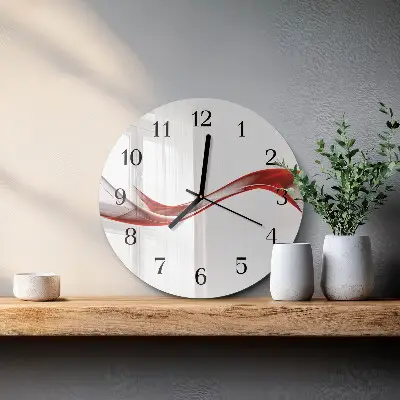 Apvalus laikrodis iš stiklo Abstrakčios linijos