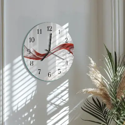 Apvalus laikrodis iš stiklo Abstrakčios linijos